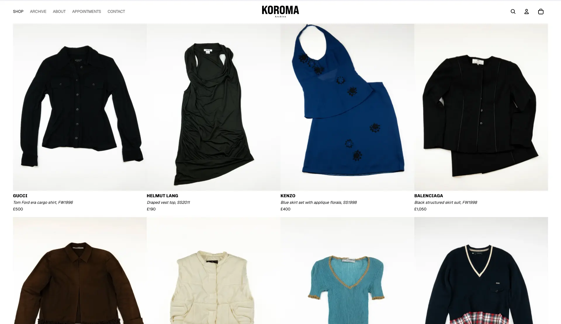 Koroma Archive website interface